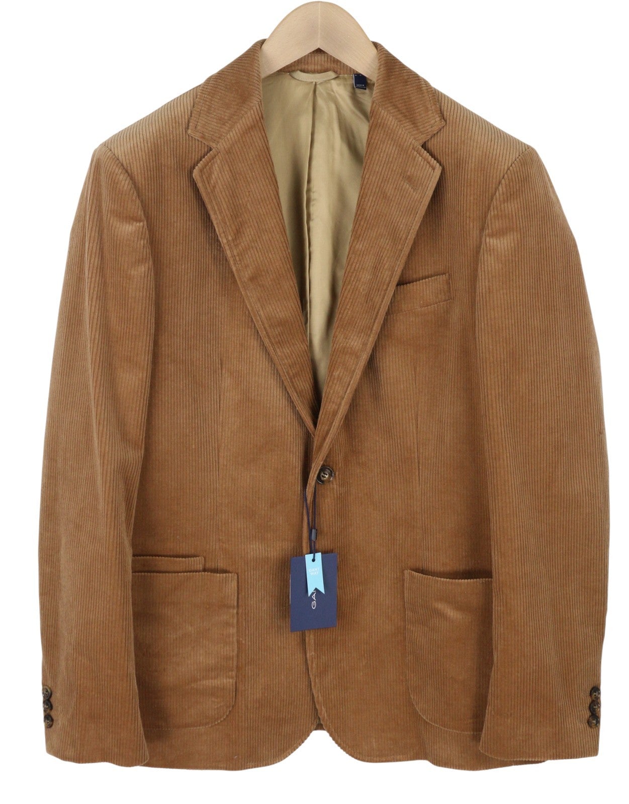 GANT Cord Men Blazer EU52 Walnut Slim Notch Lined