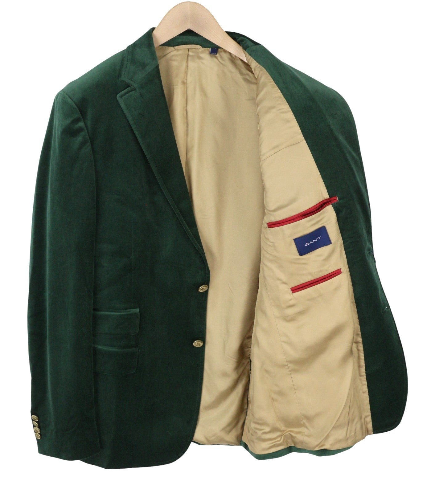 GANT Velvet Club Men Blazer EU54 Green Tartan Notch RRP499