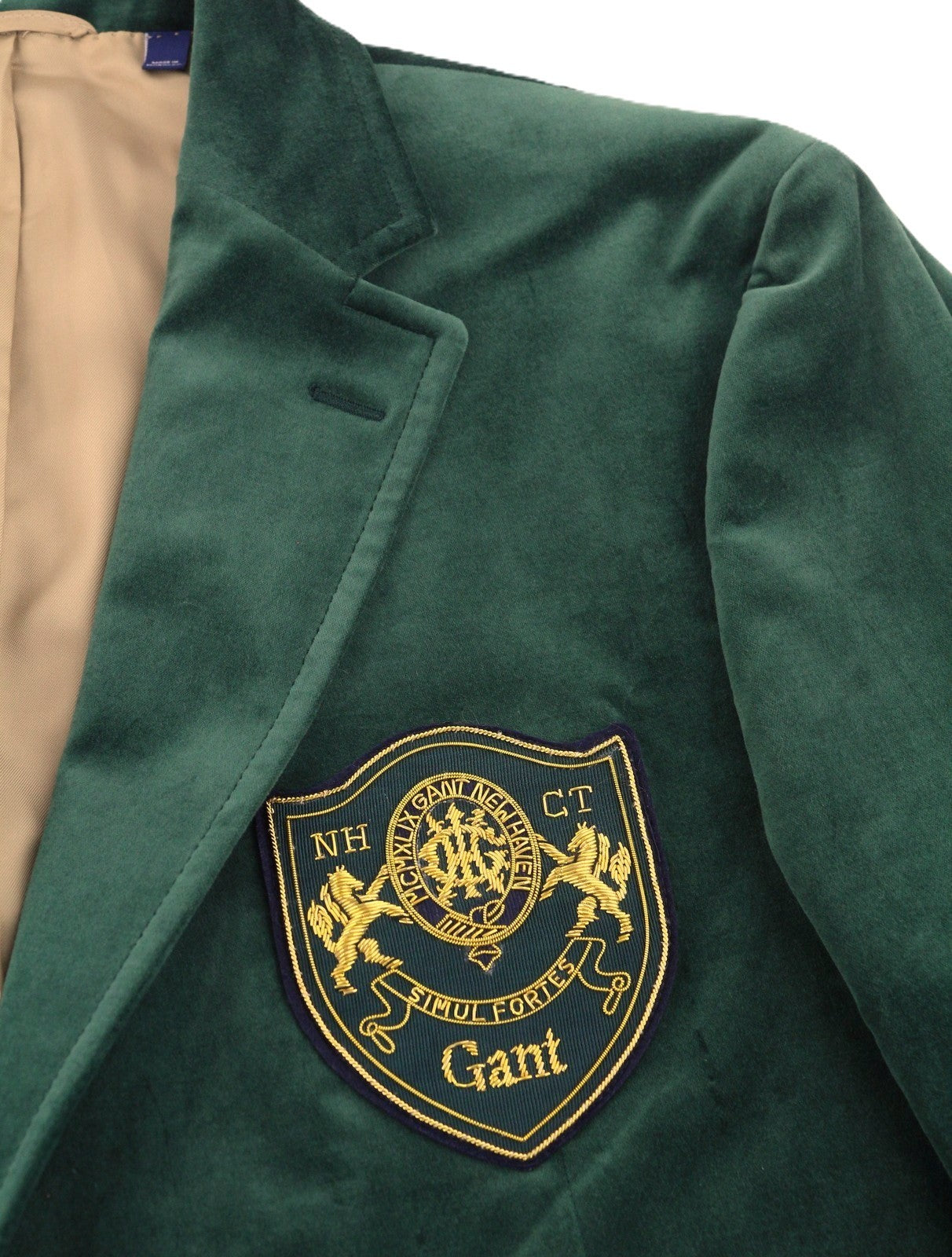 GANT Velvet Club Men Blazer EU54 Green Tartan Notch RRP499