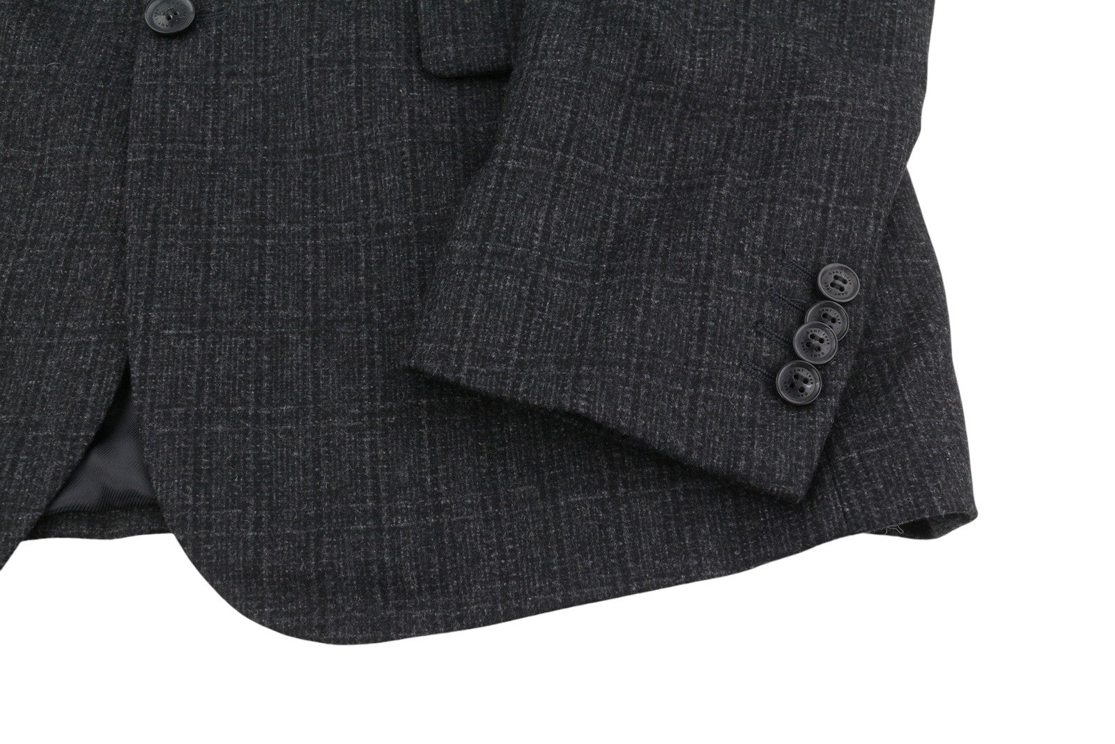 GANT Flannel Check Men Blazer EU54 Charcoal Slim Wool