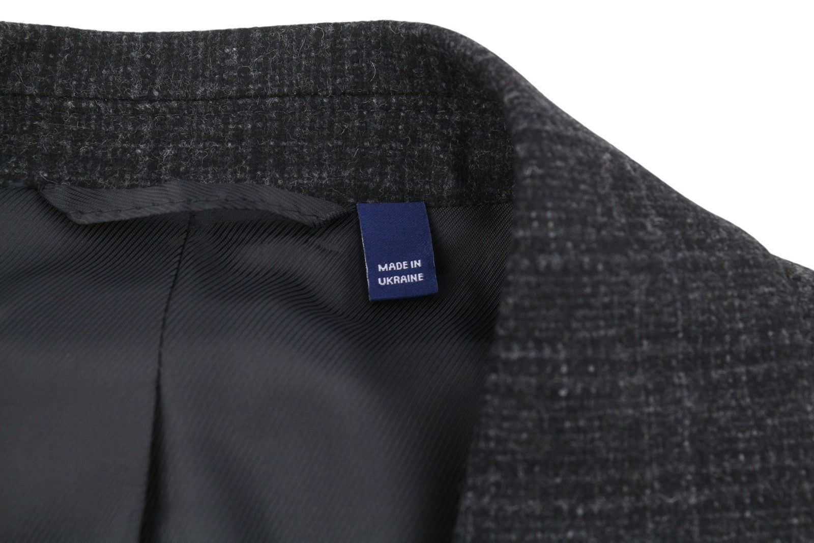 GANT Flannel Check Men Blazer EU54 Charcoal Slim Wool