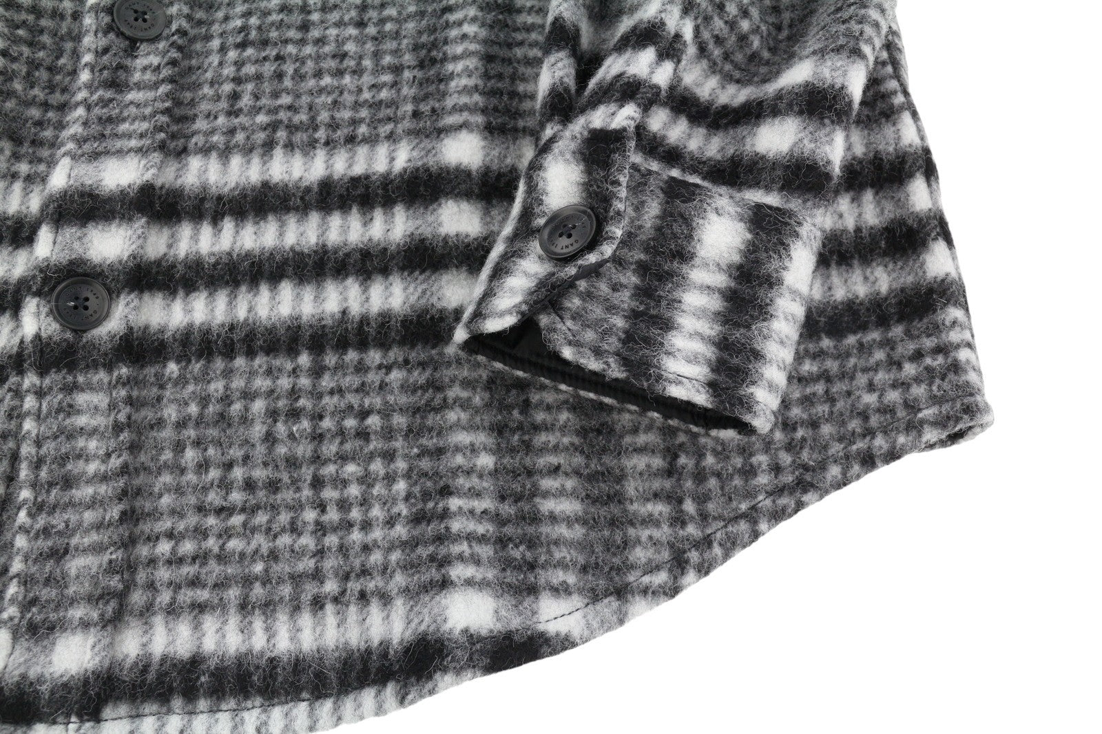 GANT Houndstooth Overshirt Men Jacket L Black Wool RRP375