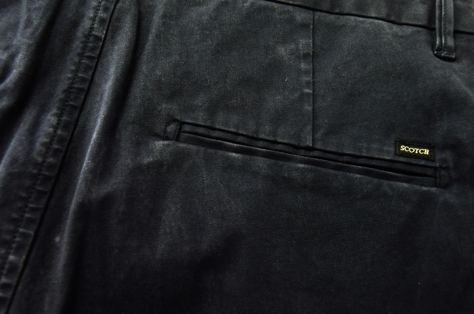 SCOTCH & SODA Ams Couture Men Shorts W28 Navy Cotton Stretch Dyed Slit Pocket