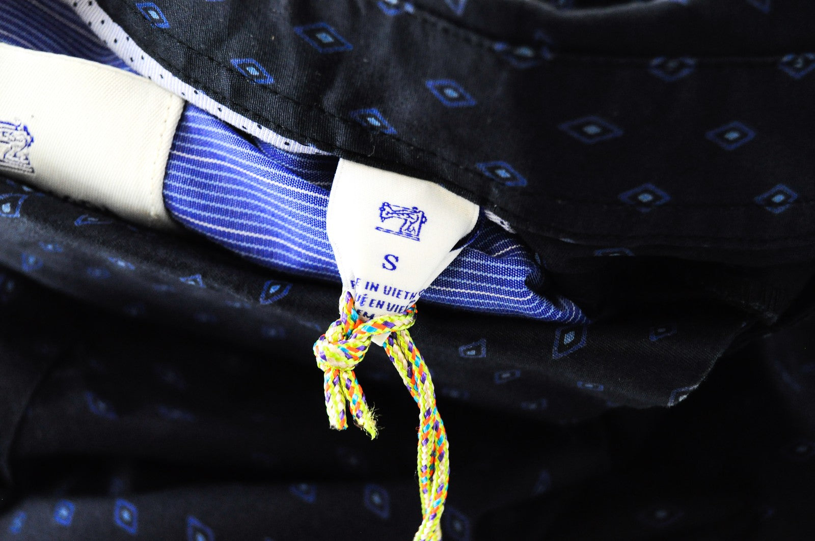 SCOTCH & SODA Ams Couture Men Shirt S Navy Cotton Stretch Slim Patterned