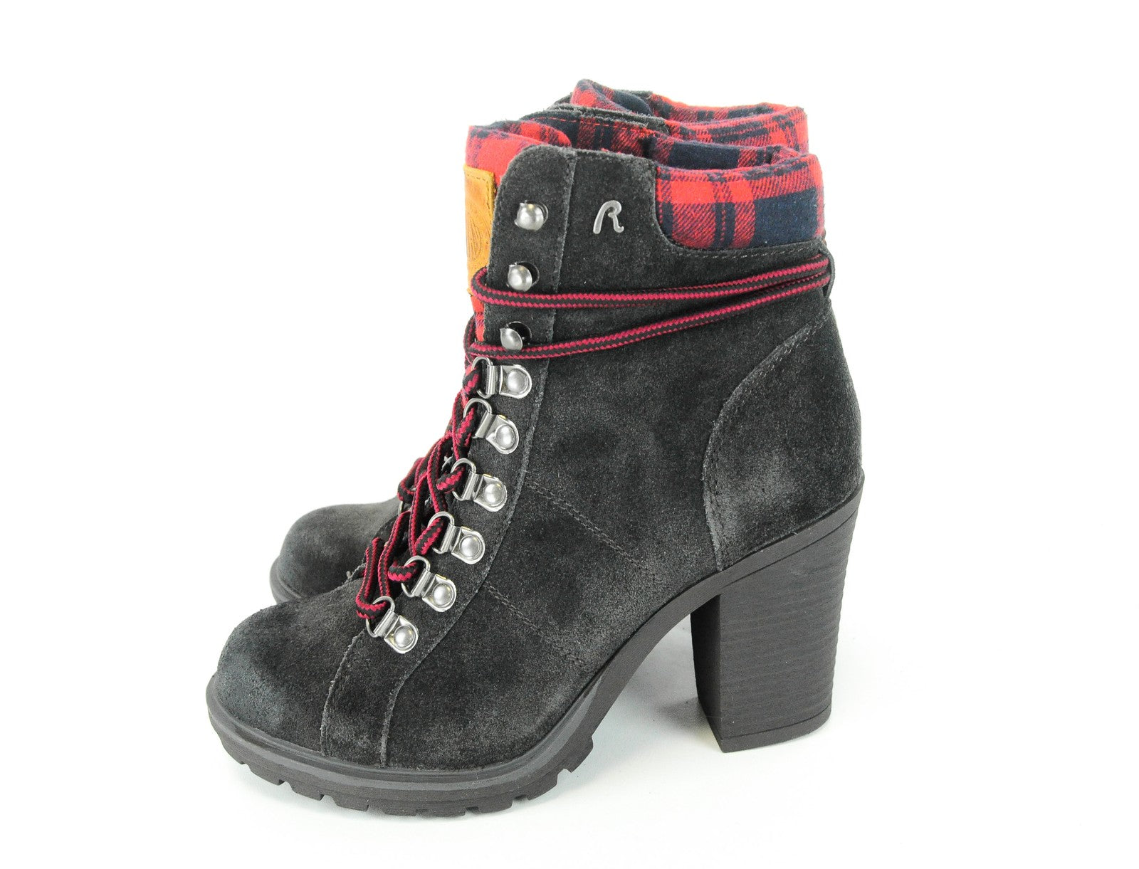 REPLAY Women Shoes EU36 Casual Laced Brown Suede Ankle Heel Boots_