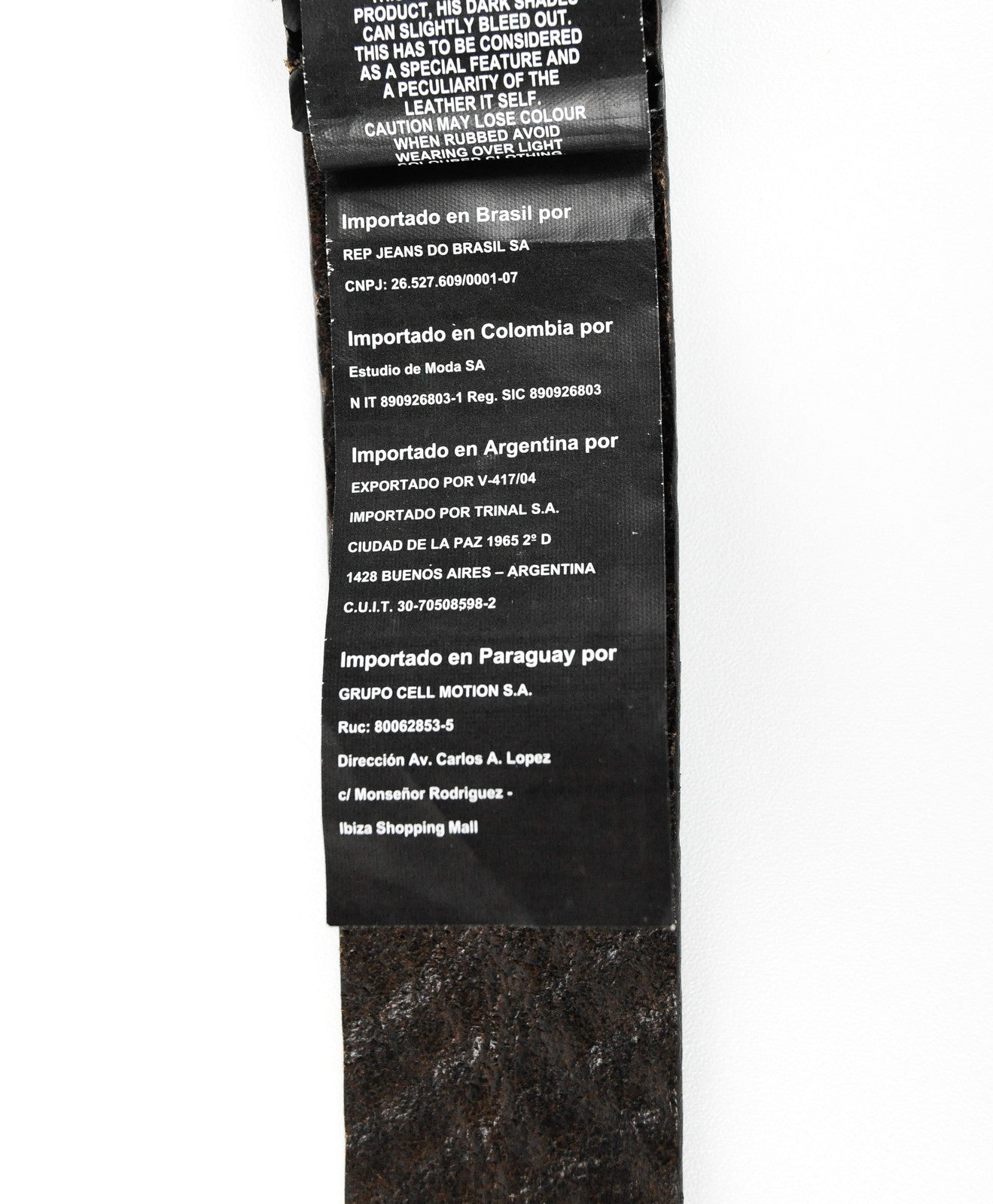 REPLAY Men Belt 85 cm Brown Patterned Genuine Cow Leather Squared-End Buckled
