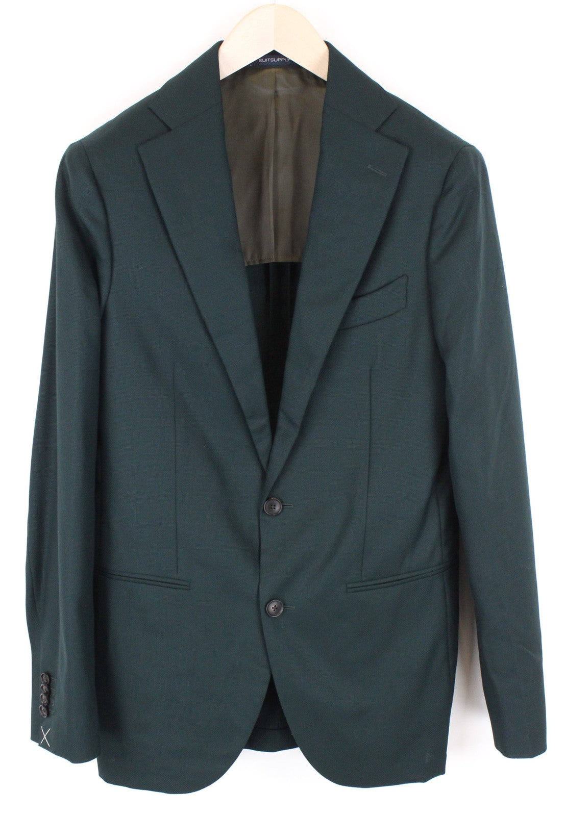 SUITSUPPLY La Spalla Men Blazer UK36L Green Wool Single-Breasted Notch Collared