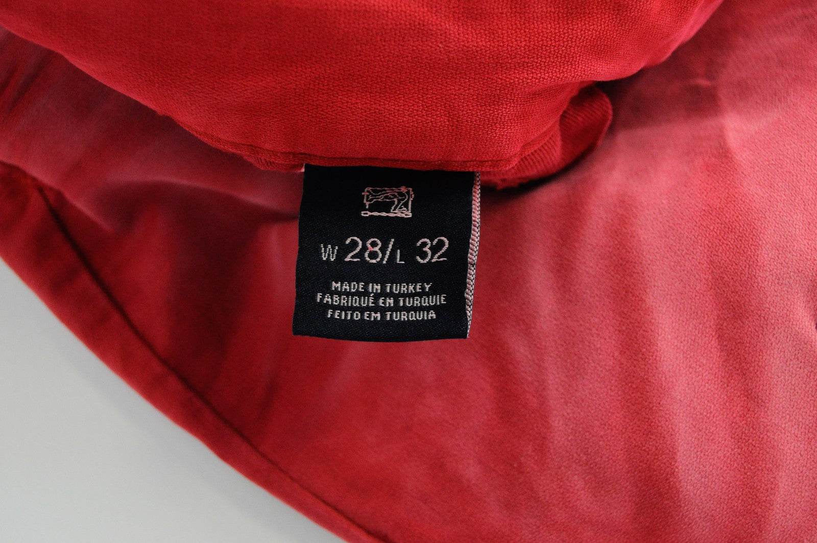 SCOTCH & SODA Raze Men Trousers W28/L32 Red Slim Fit Pure Cotton Dyed Washed