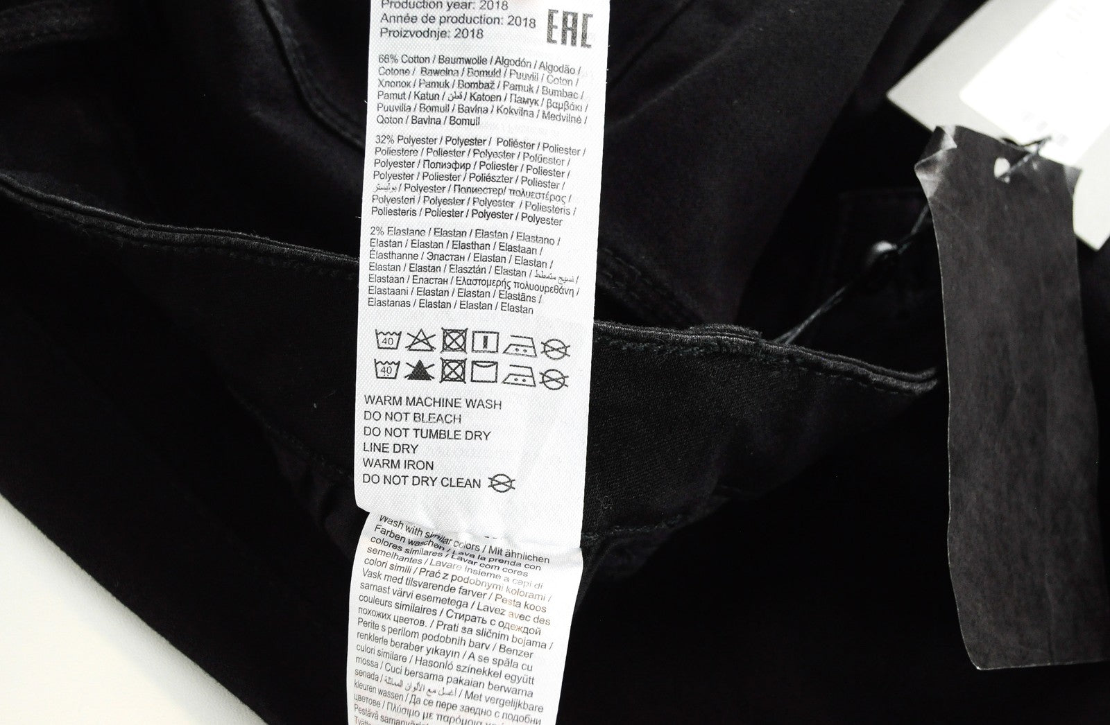 VERO MODA Women Jeans 2XL Black Slim Fit Cotton Blend Stretch Mid Rise Ripped