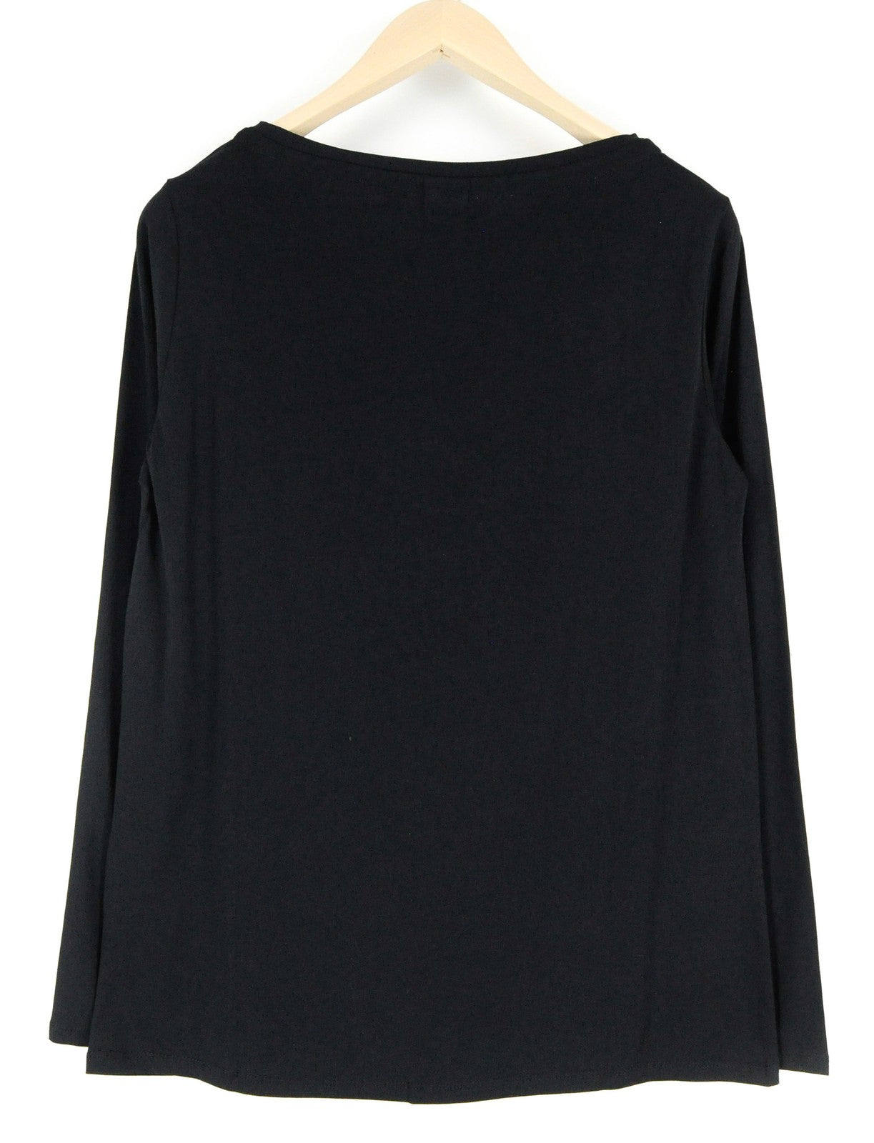 MARINA YACHTING Women T-Shirt L Black Cotton Stretch Rhinestone Logo Pullover*