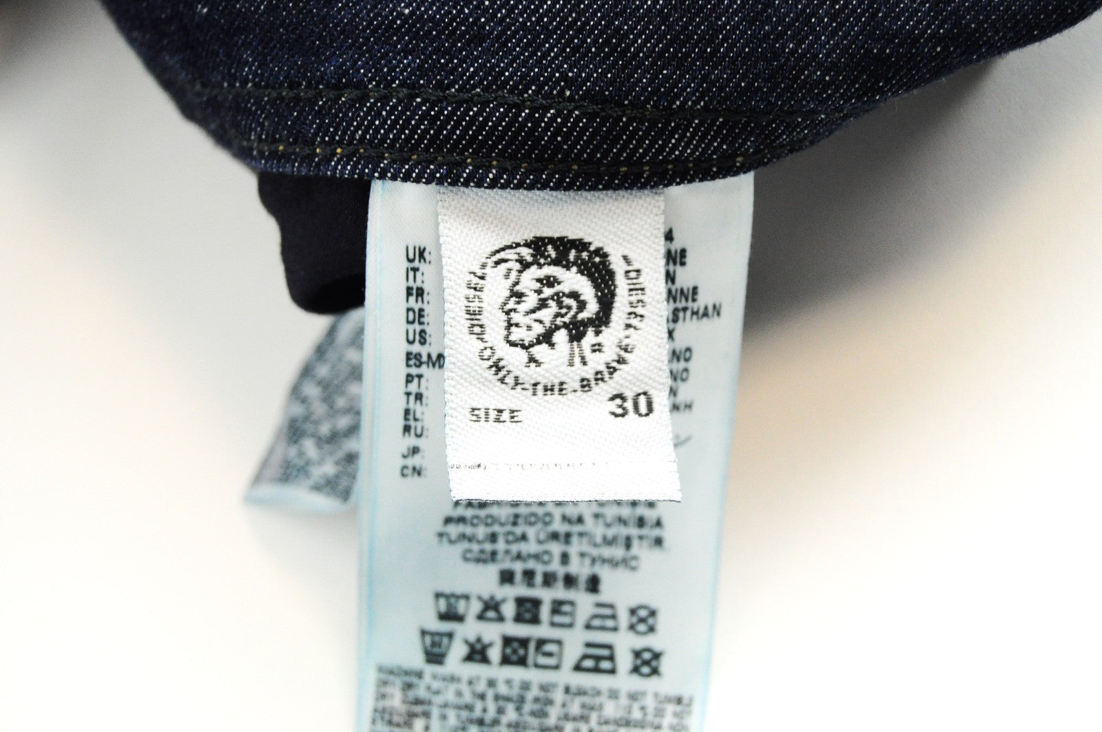 DIESEL Tepphar R7NA8 Men Jeans W30/L34 Slim Carrot Washed Blue Cotton Stretch
