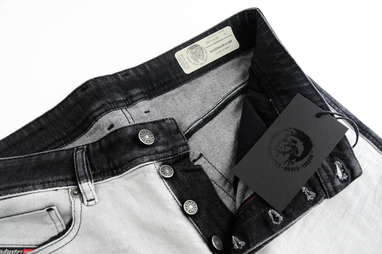 DIESEL Sleenker-X-SP 082AX Men Jeans W31/L32 Slim Skinny Grey Washed Stretch
