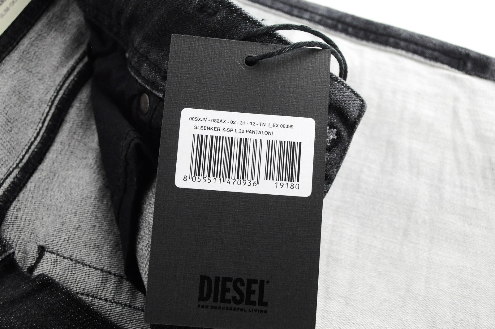 DIESEL Sleenker-X-SP 082AX Men Jeans W31/L32 Slim Skinny Grey Washed Stretch