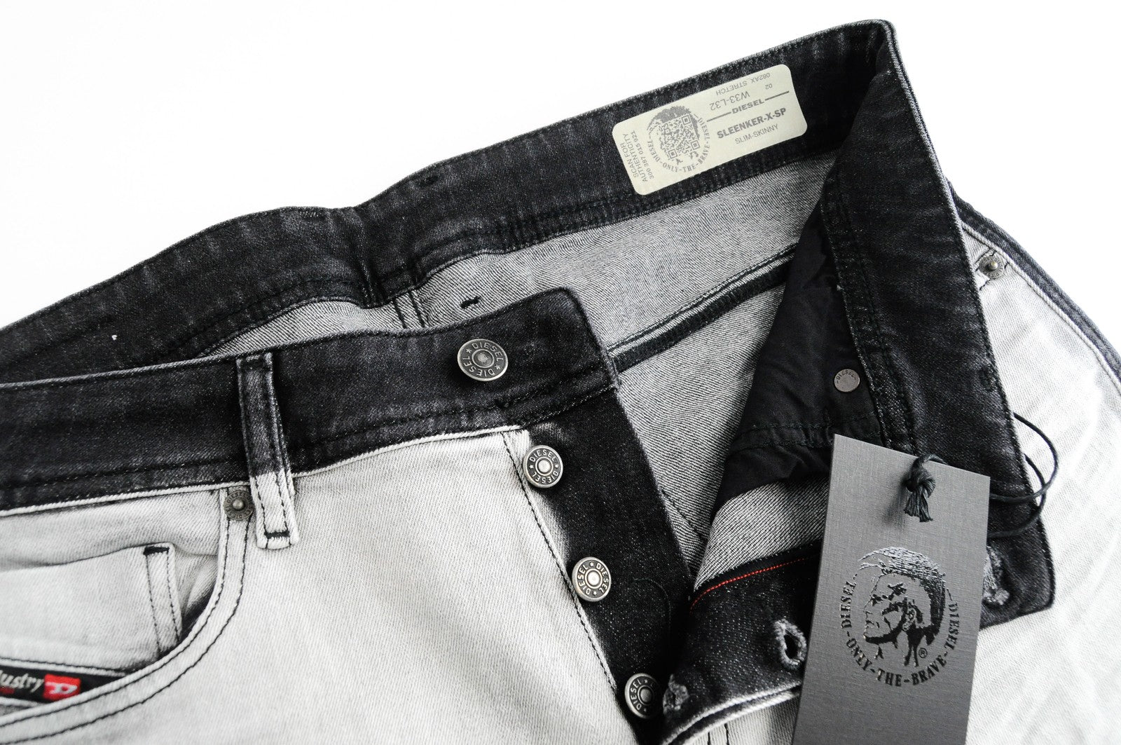 DIESEL Sleenker-X-SP 082AX Men Jeans W33/L32 Slim Skinny Grey Cotton Stretch