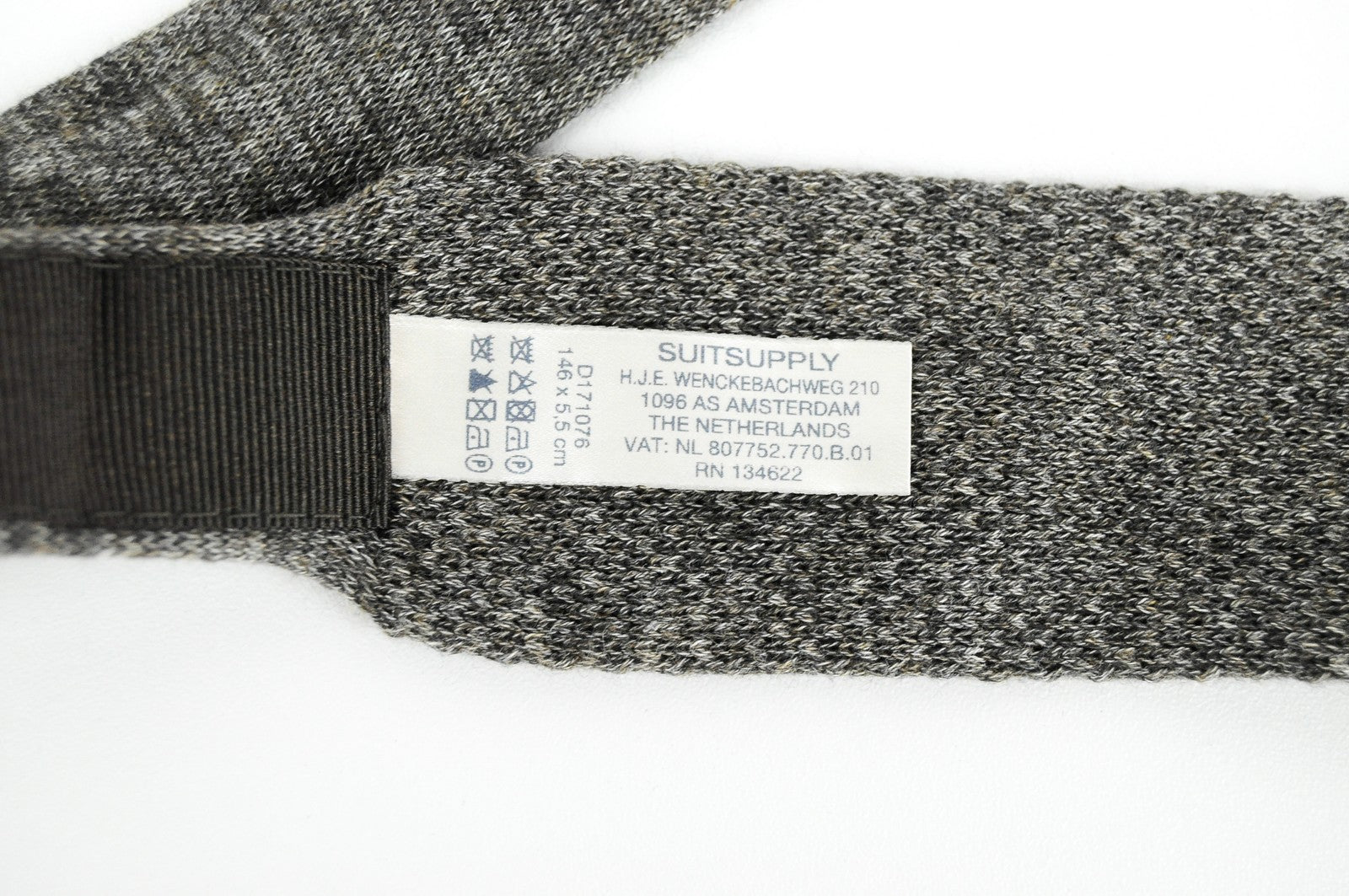 SUITSUPPLY Men Tie 146 x 5.5 cm Square-End Pure Cotton Brown Classic Formal