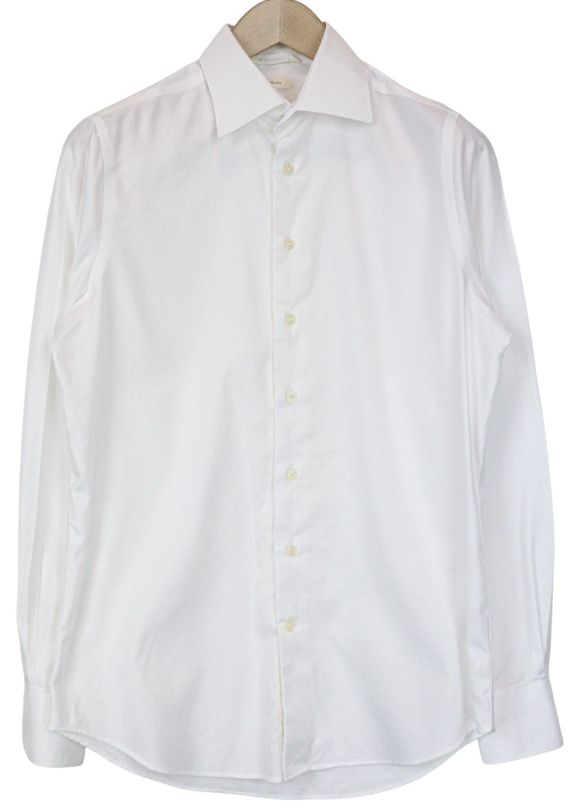 SUITSUPPLY Traveller Men's Formal Shirt 38/15 Slim White Cotton Long Sleeved