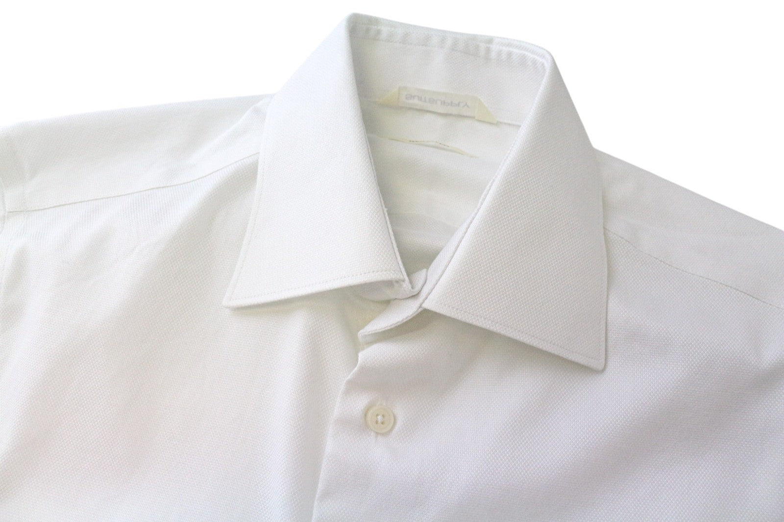 SUITSUPPLY Traveller Men's Formal Shirt 38/15 Slim White Cotton Long Sleeved