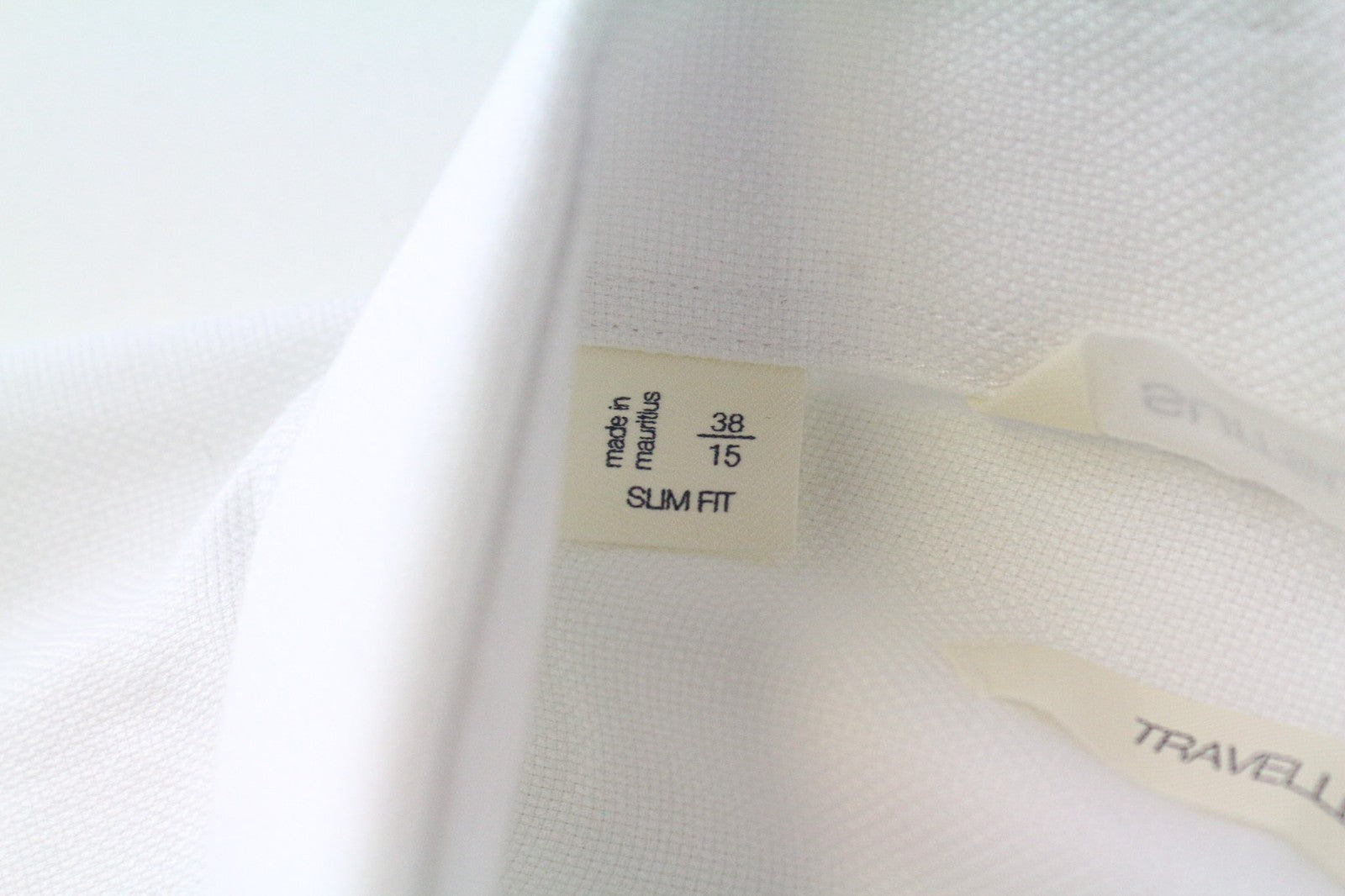SUITSUPPLY Traveller Men's Formal Shirt 38/15 Slim White Cotton Long Sleeved