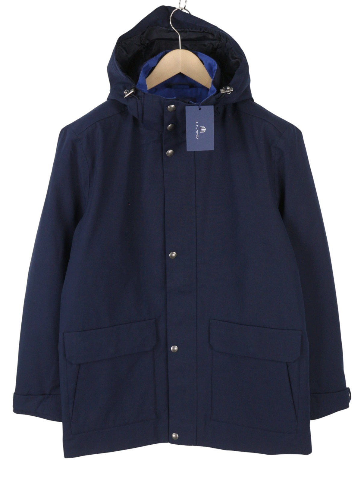 GANT The Rough Weather Slicker Men Jacket M Dusk Blue Hooded Zip RRP449
