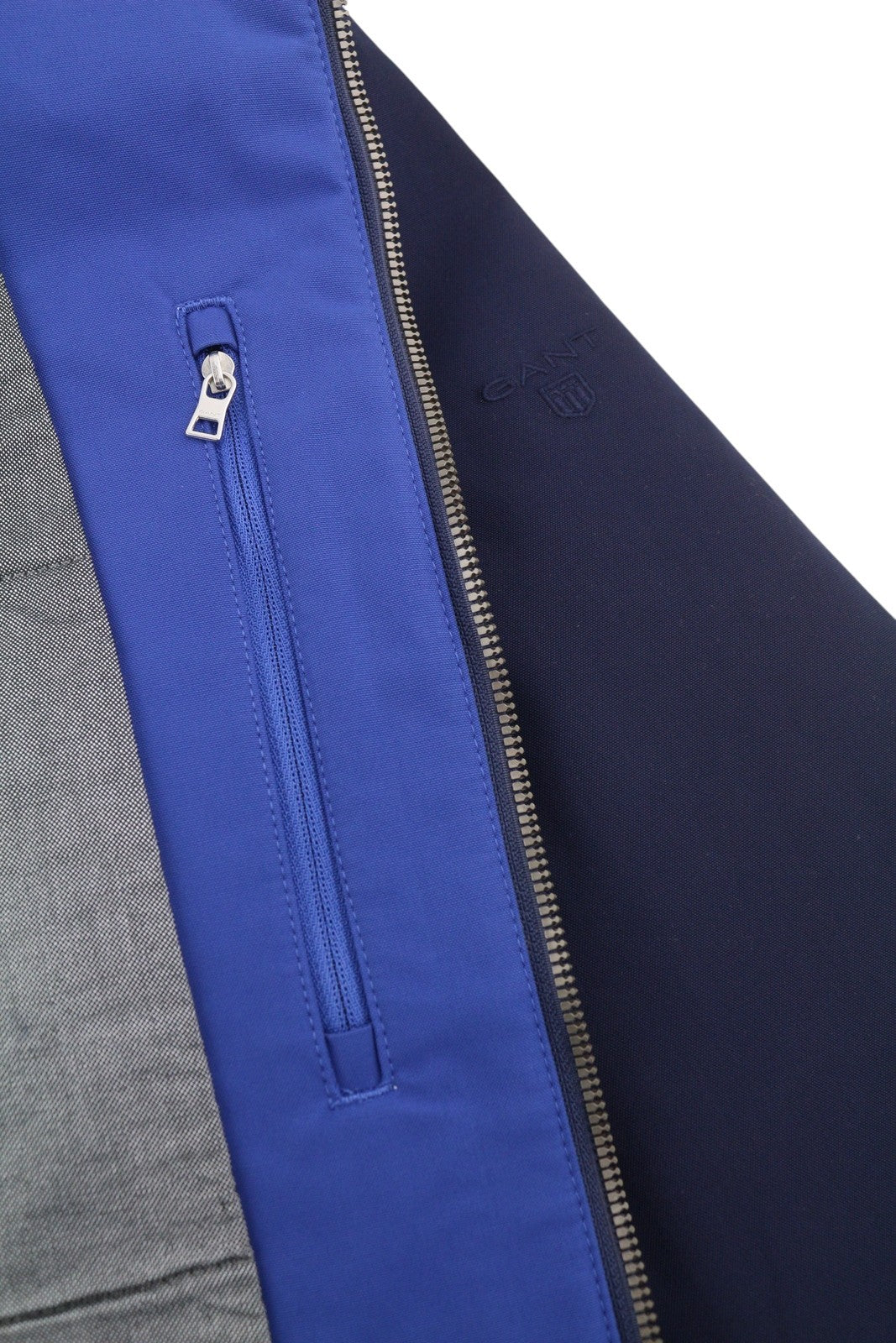 GANT The Rough Weather Slicker Men Jacket M Dusk Blue Hooded Zip RRP449