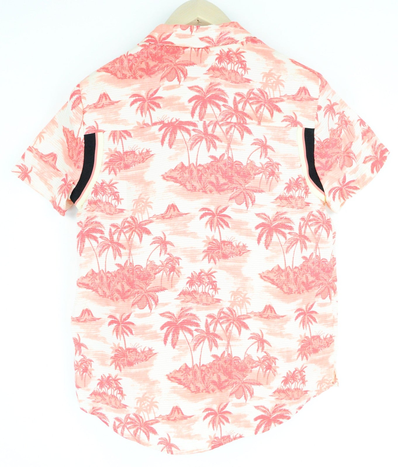 MAISON SCOTCH Women Shirt XS Pink Palm Patterned Short Sleeved Lightweight