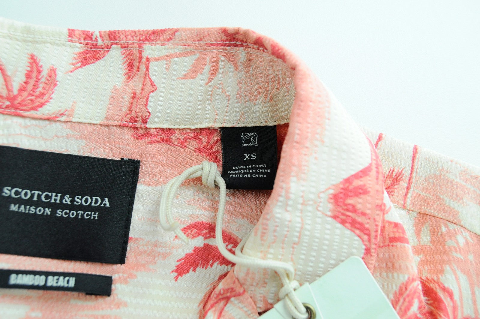 MAISON SCOTCH Women Shirt XS Pink Palm Patterned Short Sleeved Lightweight