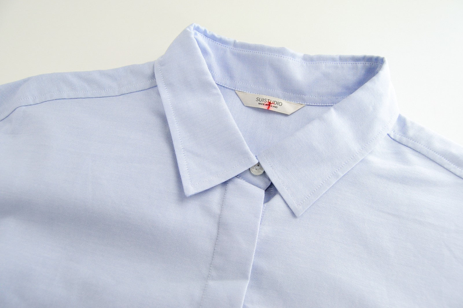 SUISTUDIO Women Shirt 44R Blue Pure Cotton Long Sleeved Formal Button-Up