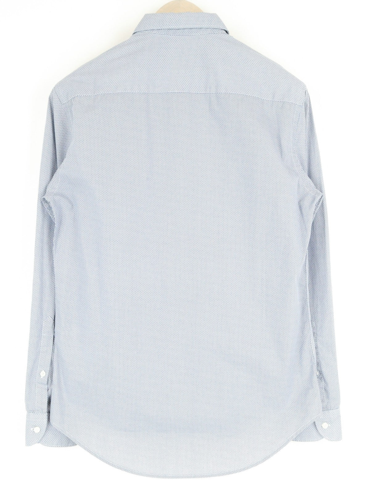 REPLAY Men Shirt S Blue Pure Cotton Patterned Long Sleeved Collared Button-Up