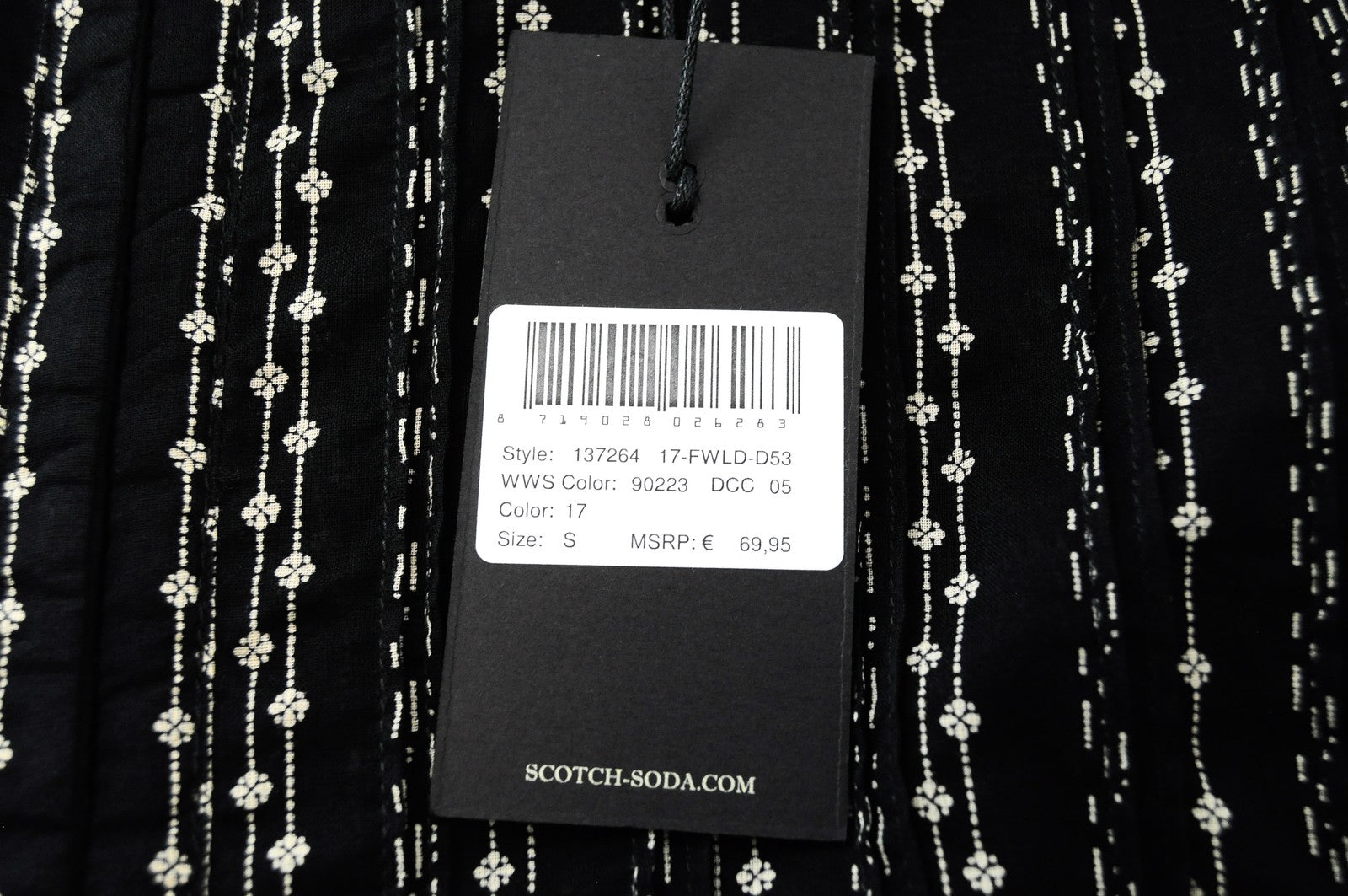 SCOTCH & SODA Ams Blauw Women Blouse S Black Cotton Pattern Sleeveless Pom Poms
