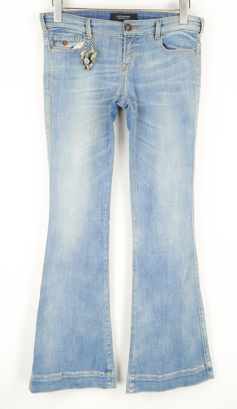 SCOTCH & SODA Ams Blauw Women Jeans W27/L32 Flared Washed 5-Pocket Blue