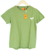 GOOD GENES Men T-Shirt S Green Pure Cotton Short Sleeved Round Neck Logo