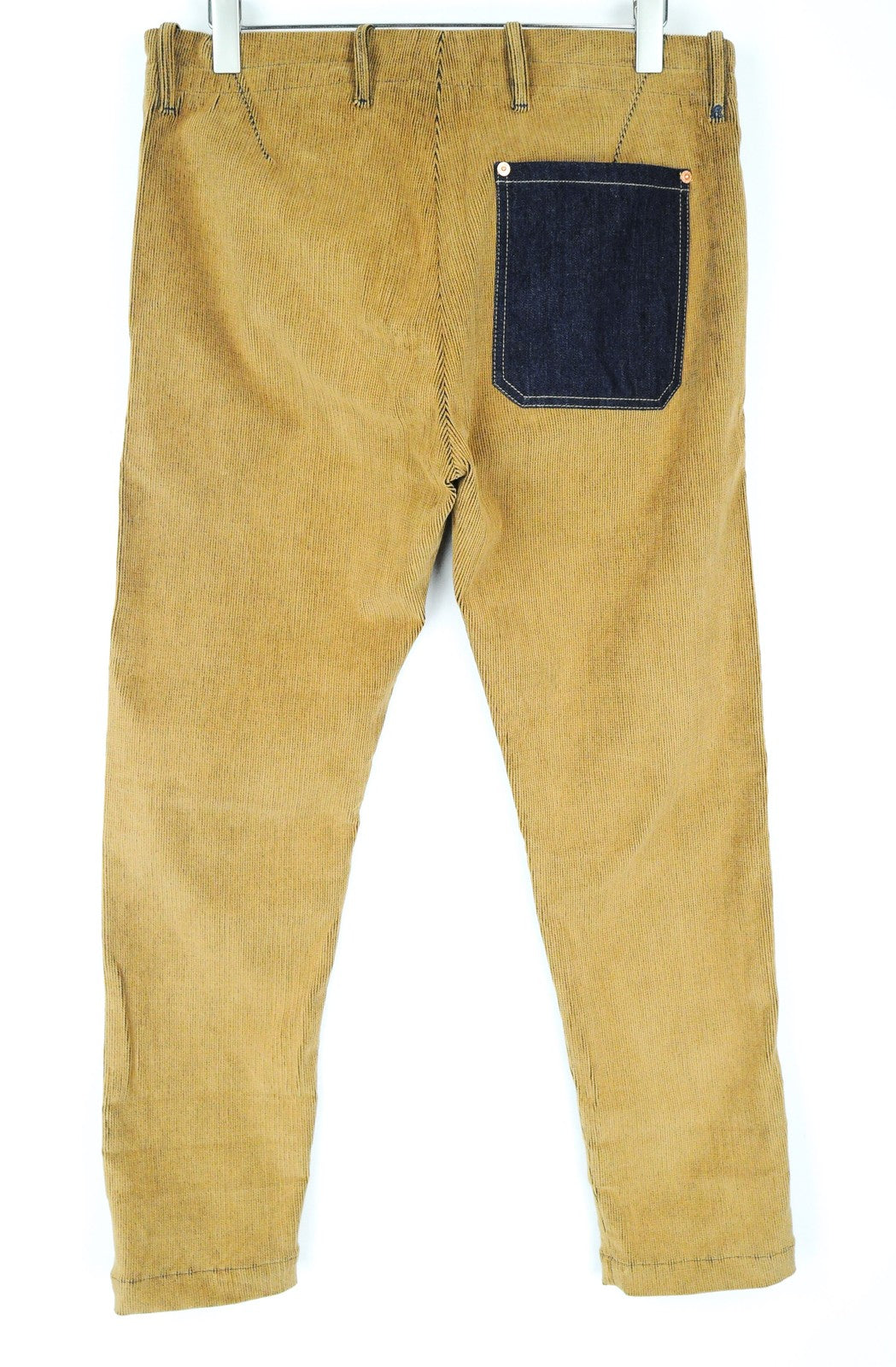 REPLAY Men Trousers W34/L30 Regular Fit Cotton Stretch Corduroy Brown