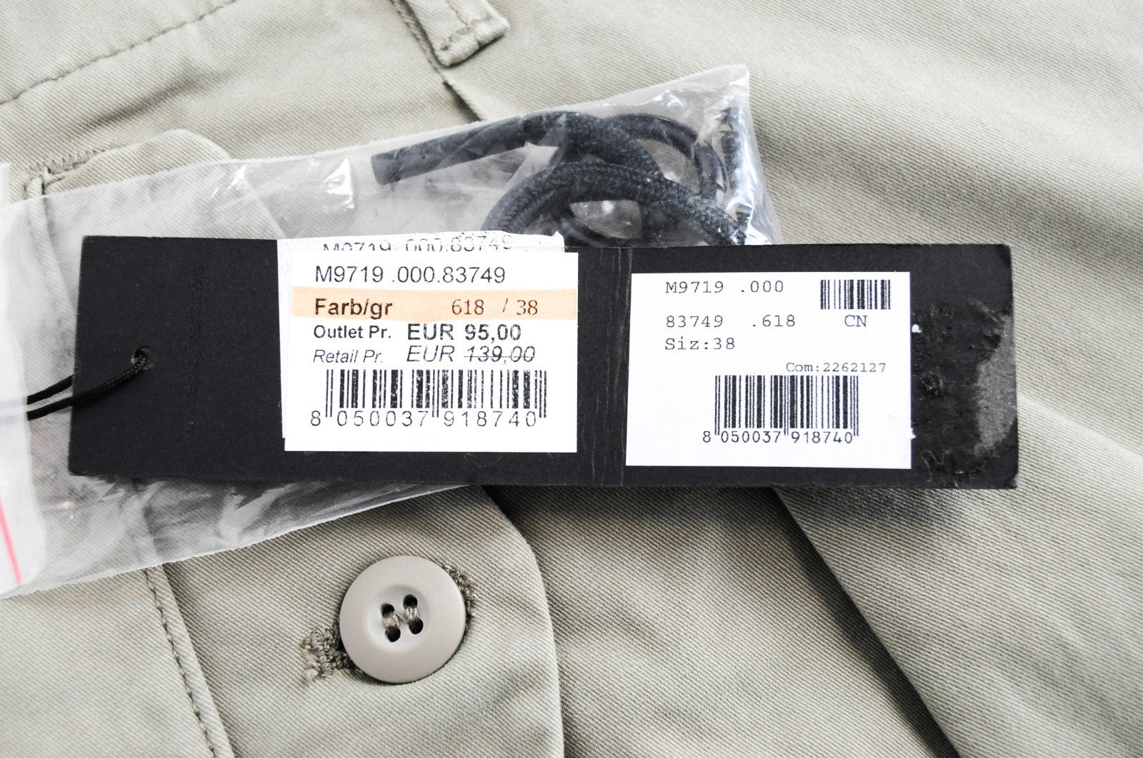 REPLAY Men Trousers 38 Sand Brown Khaki Cotton Stretch Multi Pocket Cargo RRP139