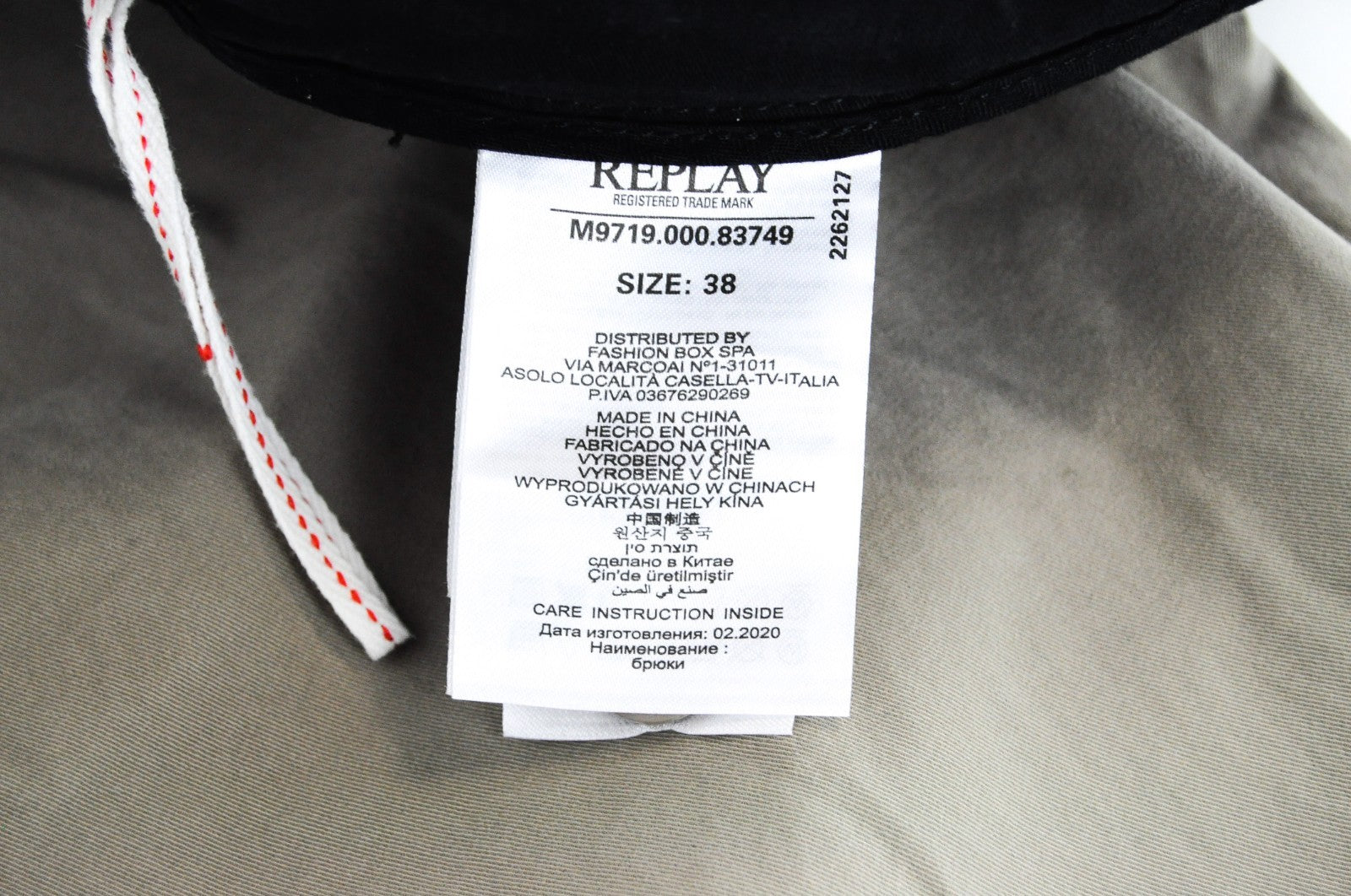 REPLAY Men Trousers 38 Sand Brown Khaki Cotton Stretch Multi Pocket Cargo RRP139