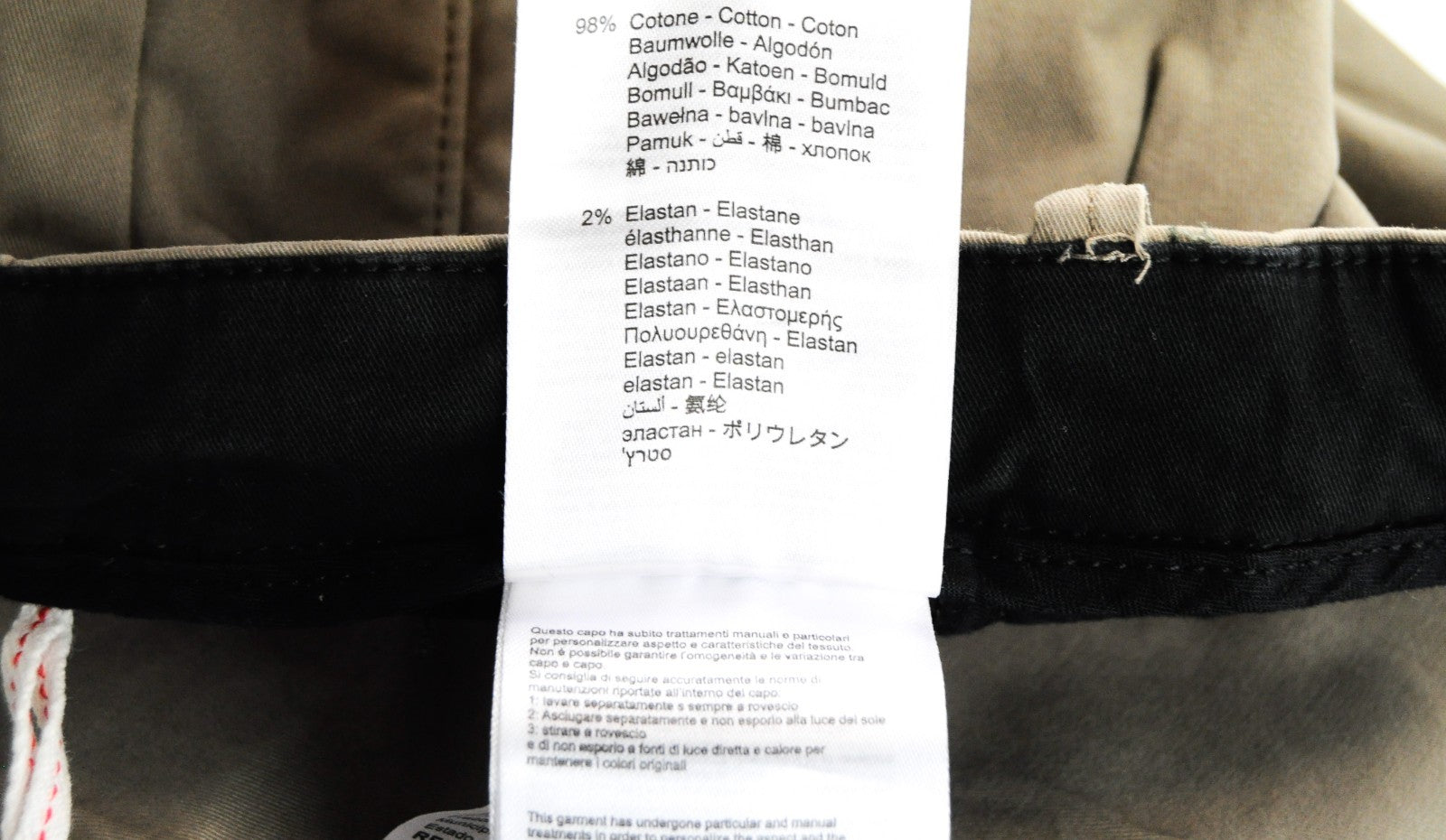 REPLAY Men Trousers 38 Sand Brown Khaki Cotton Stretch Multi Pocket Cargo RRP139