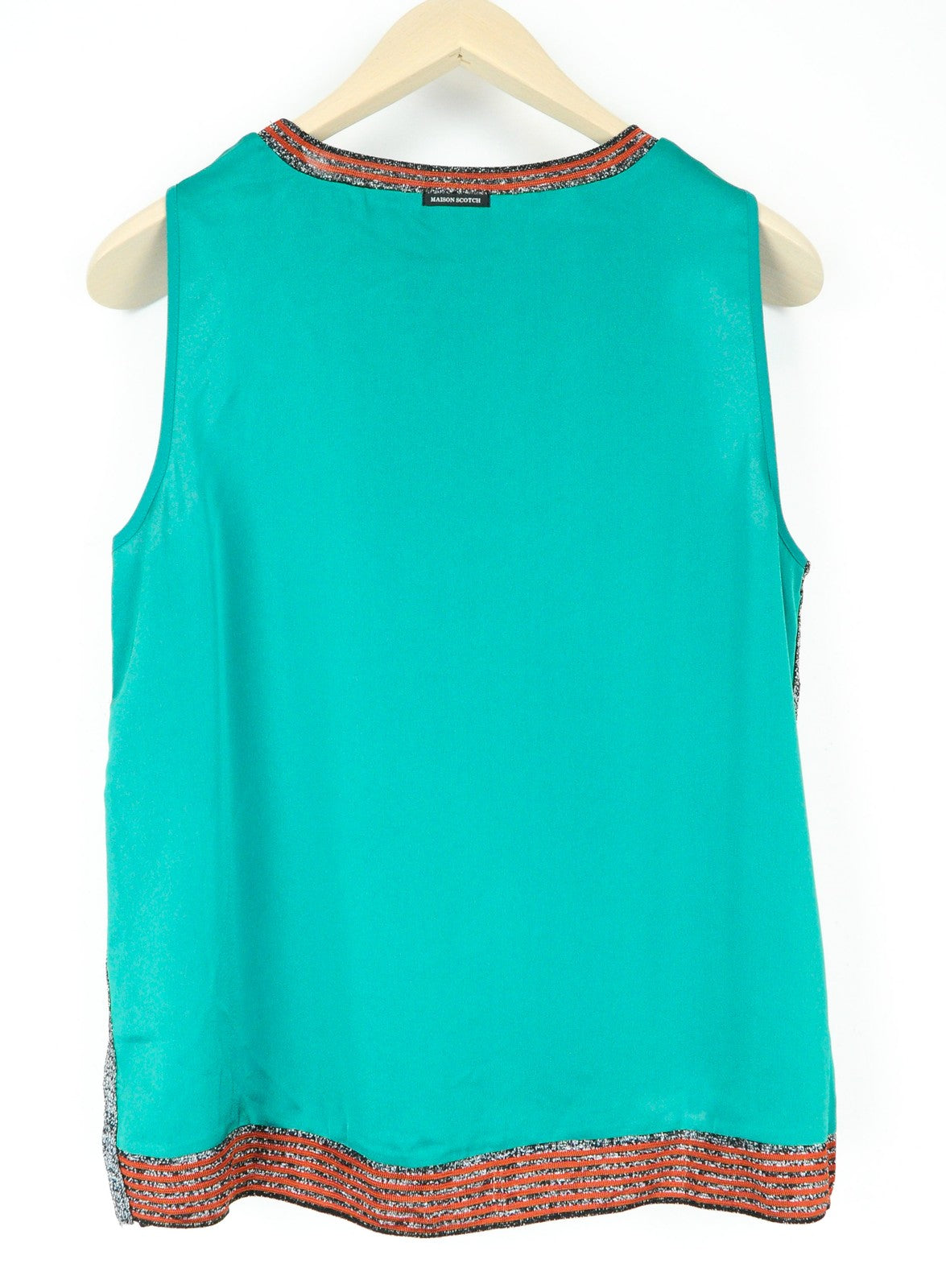 MAISON SCOTCH Women Blouse M Green Sleeveless Round Neck Lightweight Pull On*