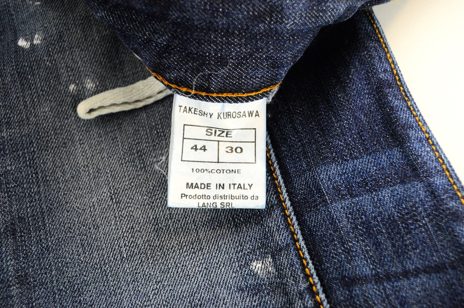 TAKESHY KUROSAWA Men Jeans W30 Blue Pure Cotton Washed Distressed 5-Pocket