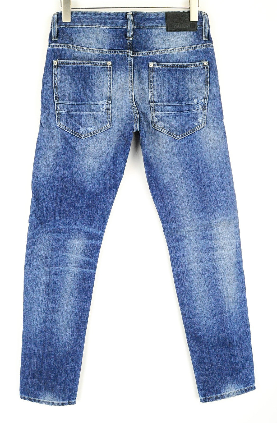 TAKESHY KUROSAWA Men Jeans W30 Blue Pure Cotton Wash Distressed Regular Fit_