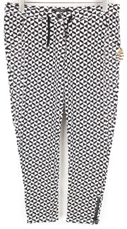 MAISON SCOTCH Women Trousers W33/L25 White Black Patterned Slim Fit Casual