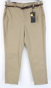 MAISON SCOTCH Women Trousers W27/L32 Belted Formal Brown Regular Chino