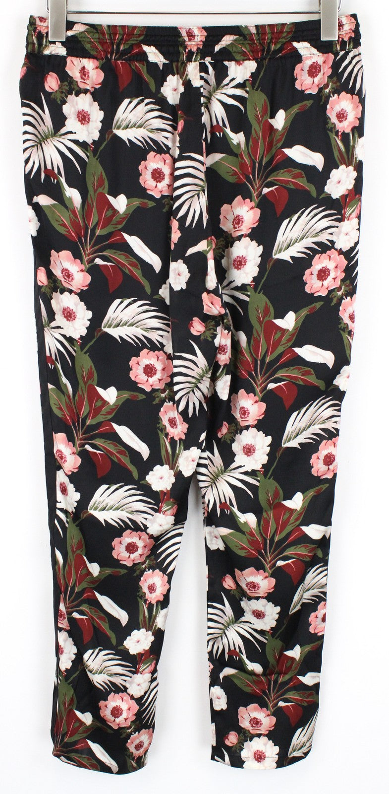 MAISON SCOTCH Women Trousers M Black Lightweight Flower Patterned Pull On