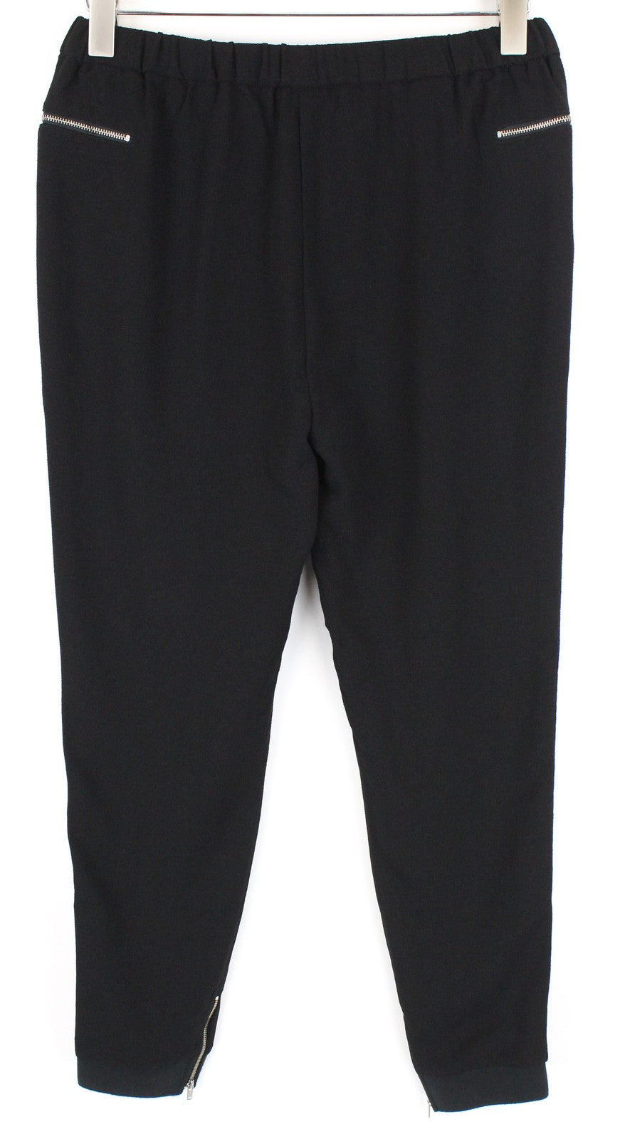MAISON SCOTCH Women Trousers M Black Stretch Pull On Zip Pockets Casual