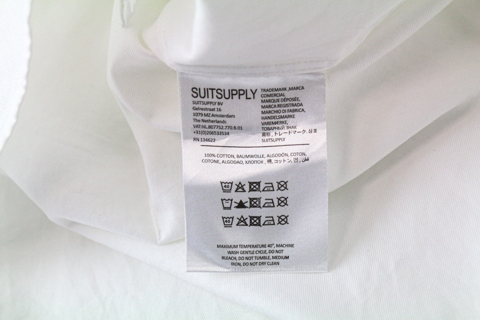 SUITSUPPLY Men's Formal Shirt 42/16 1/2 Extra Slim White Cotton Long Sleeve