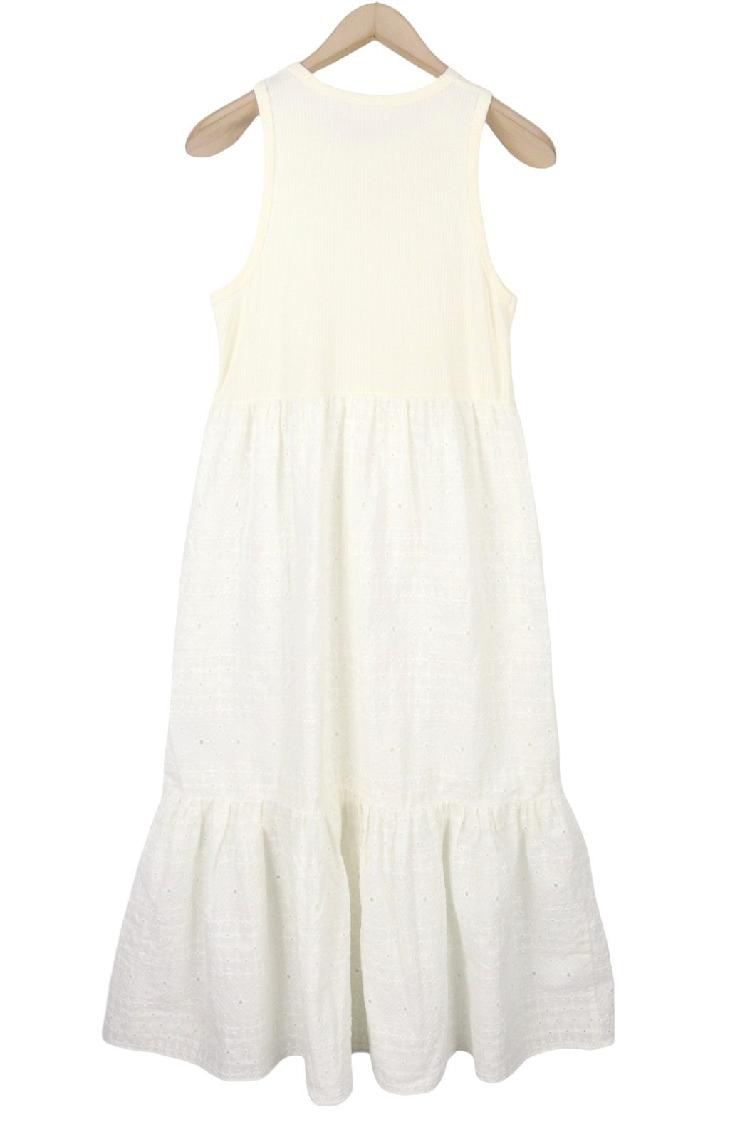 DESIGUAL Vest Lourdes Women Dress XL Off White Textured Sleeveless Midi