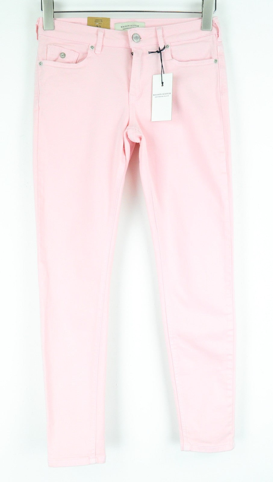 MAISON SCOTCH La Bohemienne Women Trousers W27 Pink Skinny Fit Stretch Mid Rise