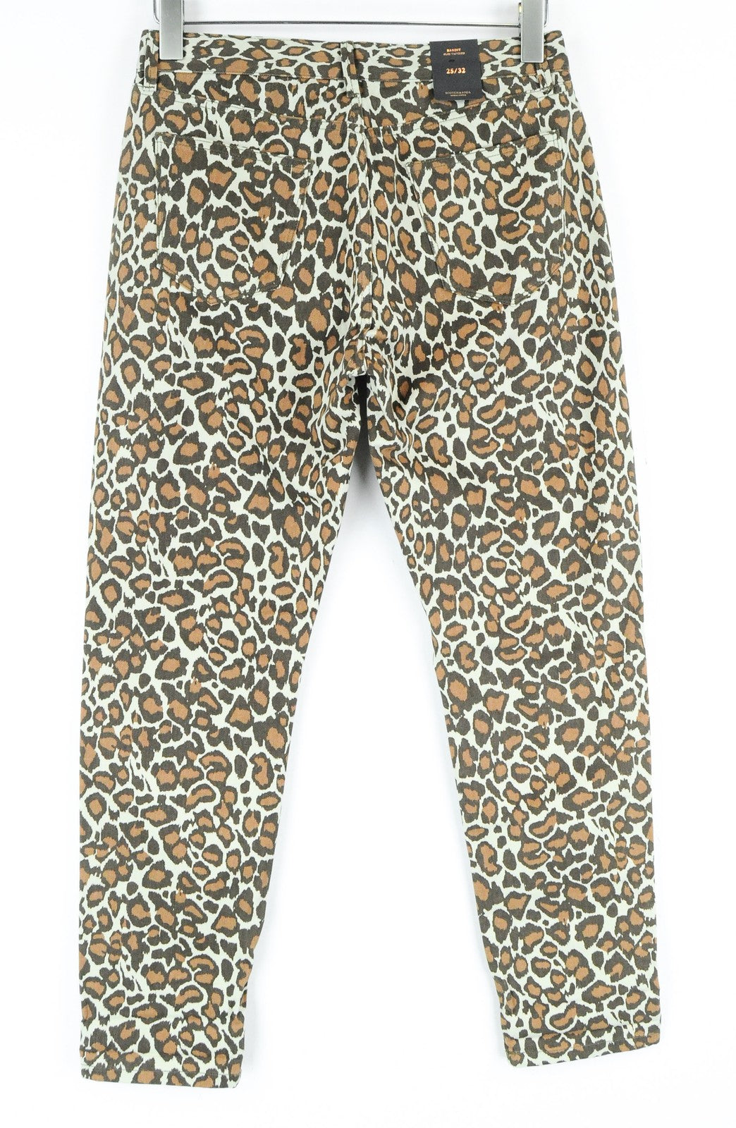 MAISON SCOTCH Bandit Women Jeans W25/L32 Brown Animal Pattern Cotton Slim Taper