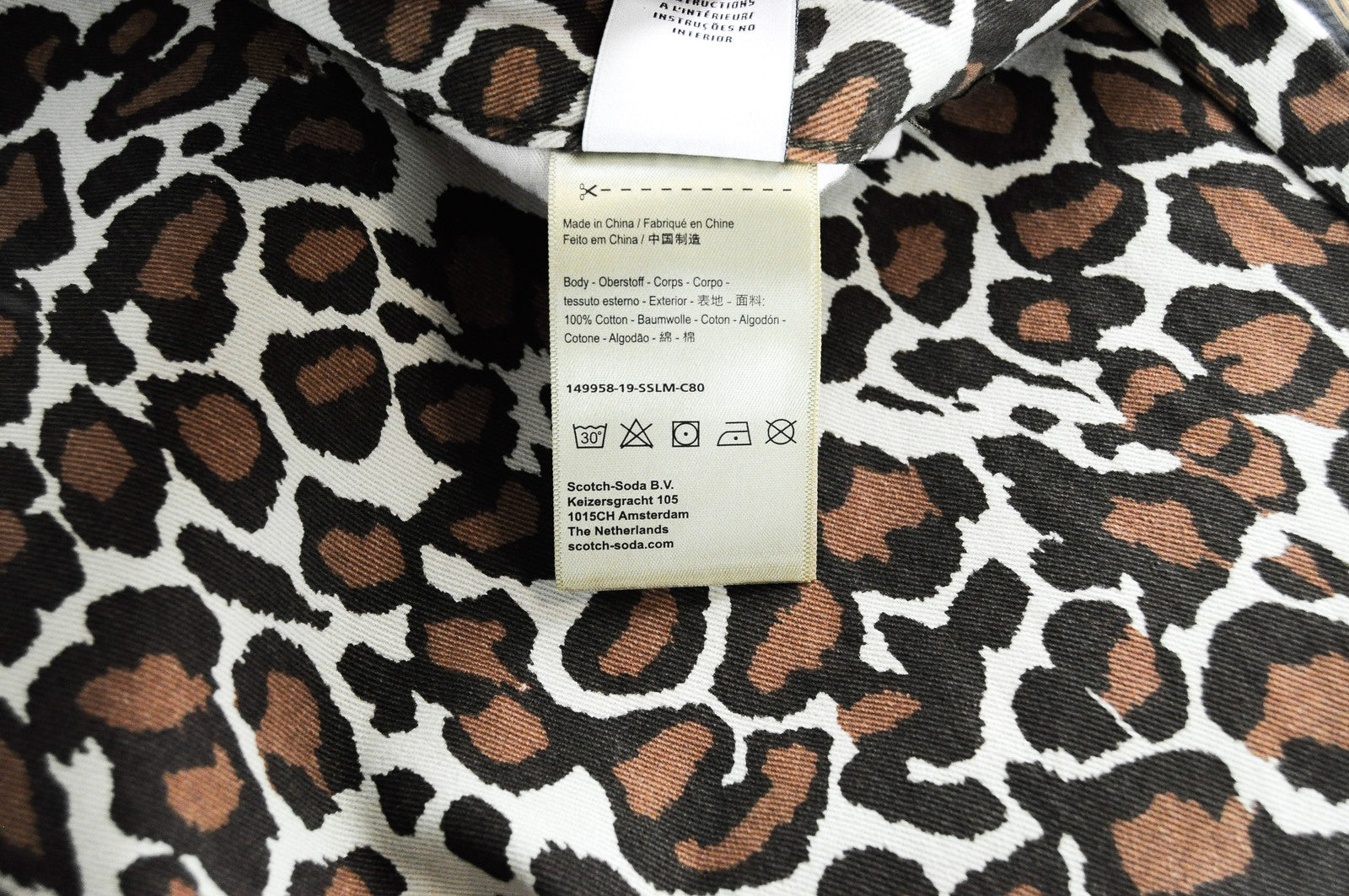 MAISON SCOTCH Bandit Women Jeans W25/L32 Brown Animal Pattern Cotton Slim Taper