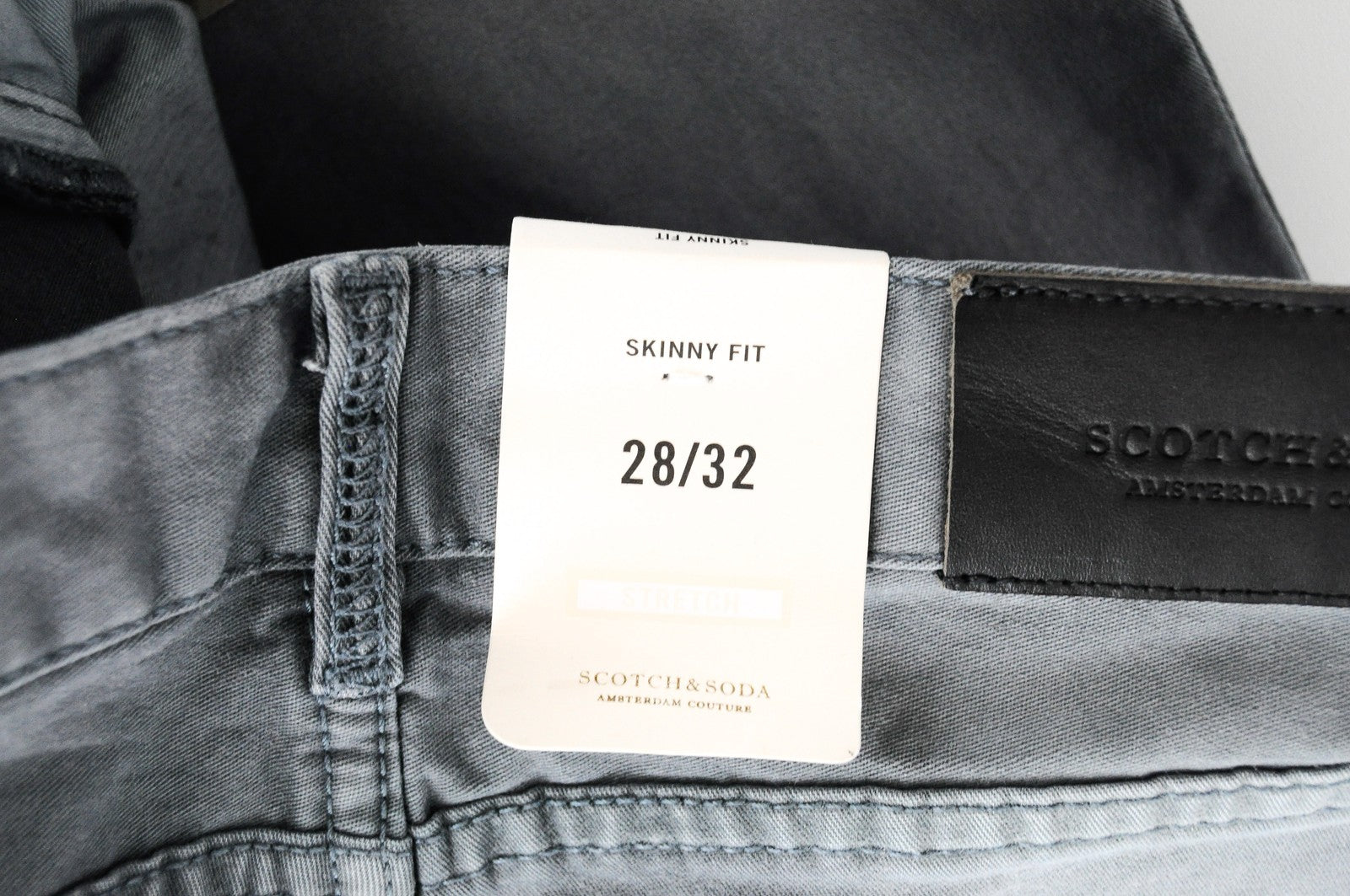 SCOTCH & SODA Pike Men Trousers W28/L32 Jean Style Grey Cotton Stretch Skinny