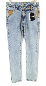 DESIGUAL Coll Men Jeans W30 Slim Fit Washed Cotton Stretch Blue Denim_