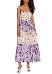 DESIGUAL Vest Estrella Women Dress M Floral Print Sleeveless Midi